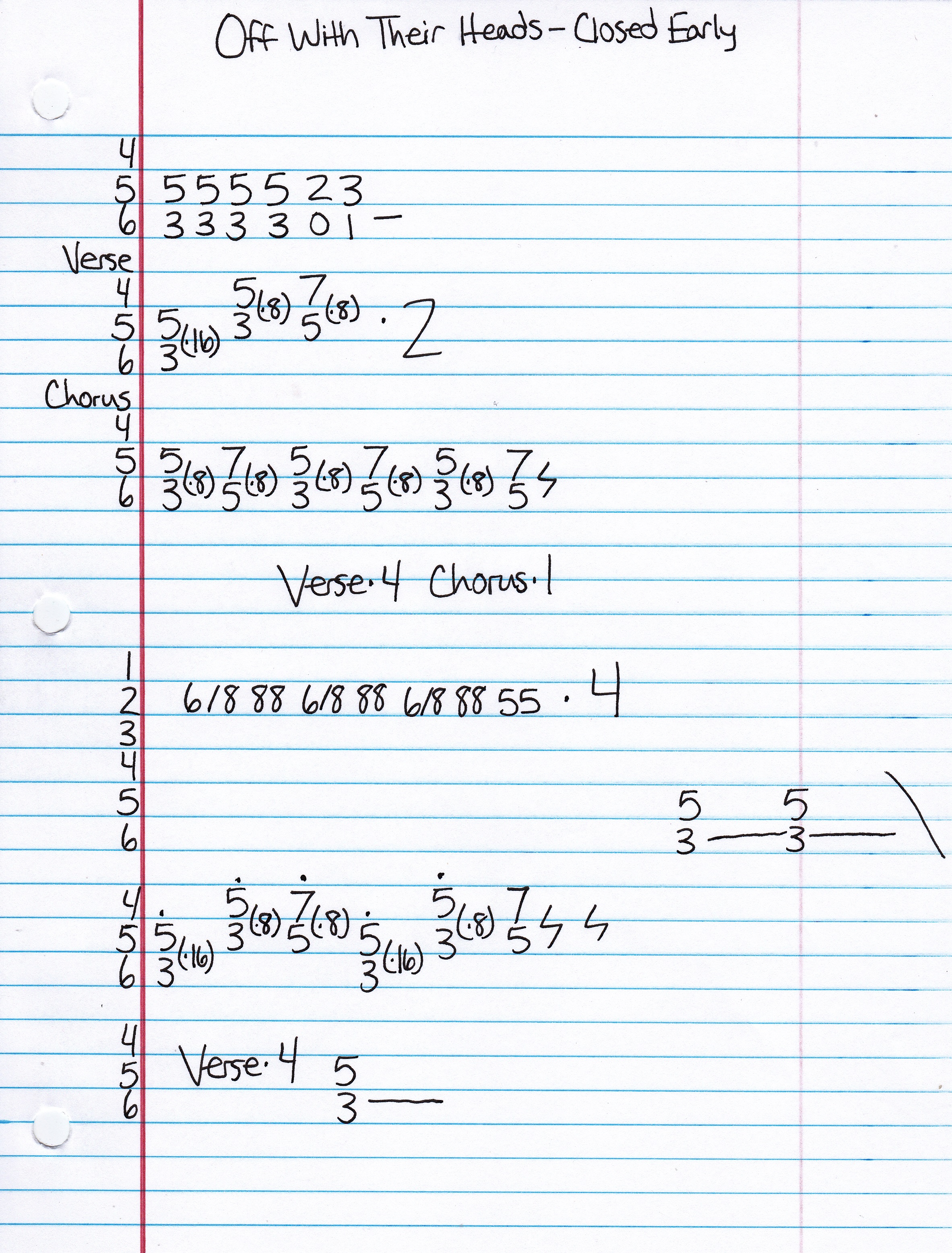 High quality guitar tab for Closed Early by Off With Their Heads off of the album All Is Not Well. ***Complete and accurate guitar tab!***